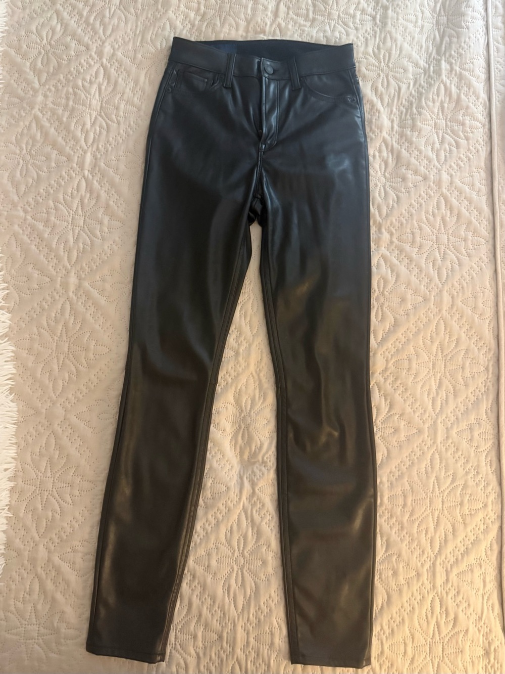 Faux leather black pants